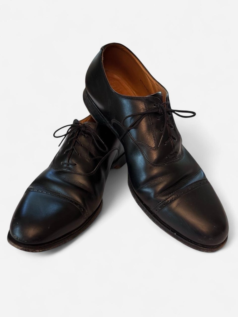 Peal & Co. for Brooks Brothers Black Cap Toe Oxford Dress Shoes 12D